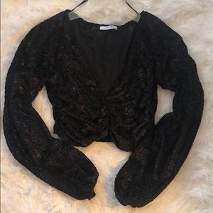 Zara long sleeve crop top